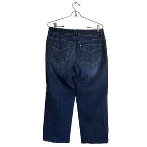 Jag Jeans Women's Stretch Embroidered Crop Jeans in Blue - Sz 10